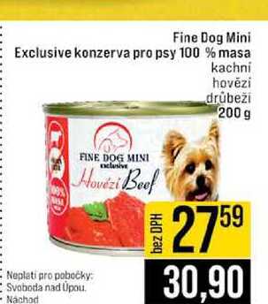 Fine Dog Mini Exclusive konzerva pro psy 100 % masa kachni hovězí drůbeži 200 g 