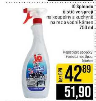 10 Splendo čistič ve spreji na koupelny a kuchyně na rez a vodní kámen 750 ml