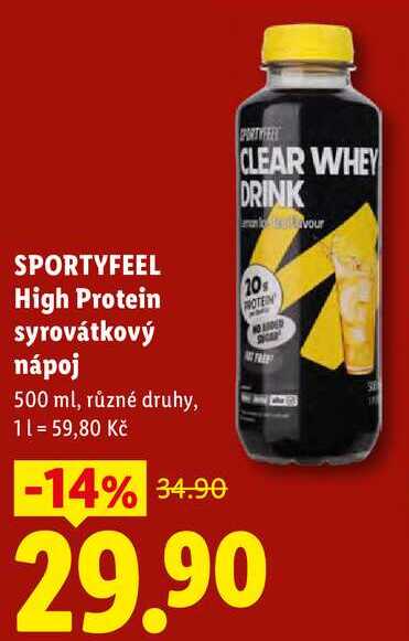 SPORTYFEEL High Protein syrovátkový nápoj, 500 ml