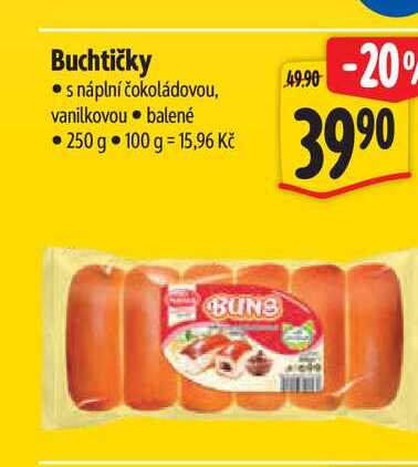 Buchtičky s náplní čokoládovou, vanilkovou 250 g