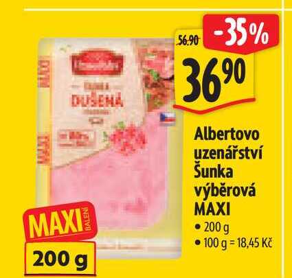 Albertovo uzenářství Šunka výběrová MAXI 200 g