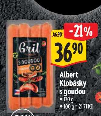   Albert Klobásky s goudou 170 g 