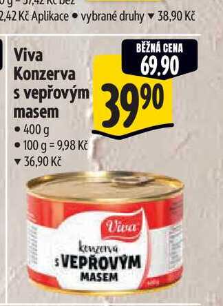 Viva Konzerva s vepřovým masem 400 g