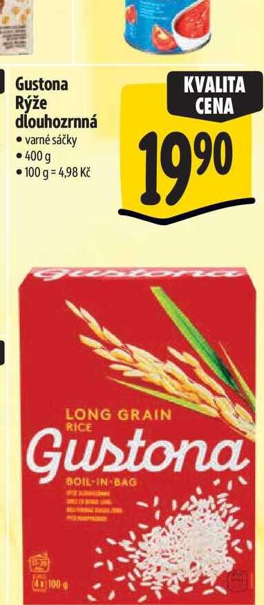 Gustona Rýže dlouhozrnná varné sáčky 400 g