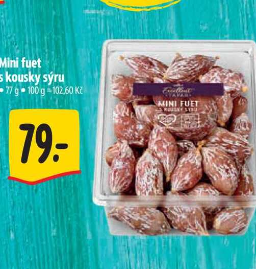Mini fuet kousky sýru 77 g