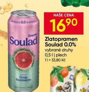 Zlatopramen Soulad 0.0% vybrané druhy 0,5l plech