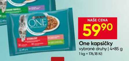 Purina One kapsičky vybrané druhy 4×85 g