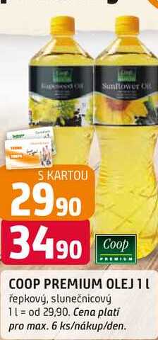 COOP PREMIUM OLEJ 1l řepkový, slunečnicový 