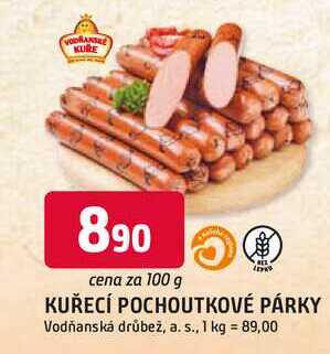 KUŘECÍ POCHOUTKOVÉ PÁRKY 100g