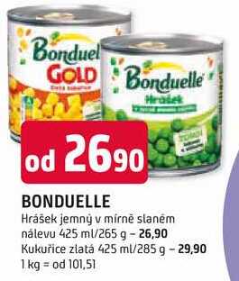 BONDUELLE Hrášek jemný v mírně slaném nálevu 425 ml
