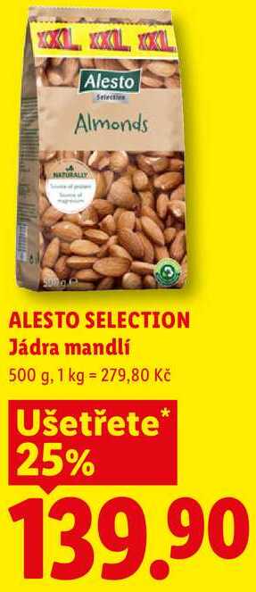 ALESTO SELECTION Jádra mandlí, 500 g