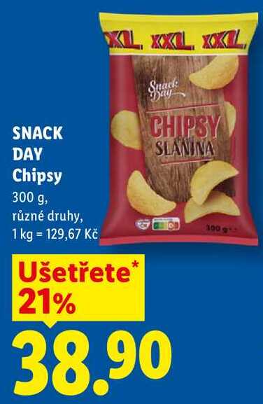 SNACK DAY Chipsy, 300 g