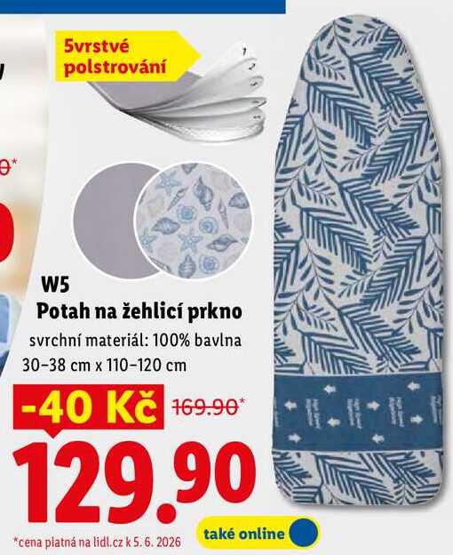 W5 Potah na žehlicí prkno 