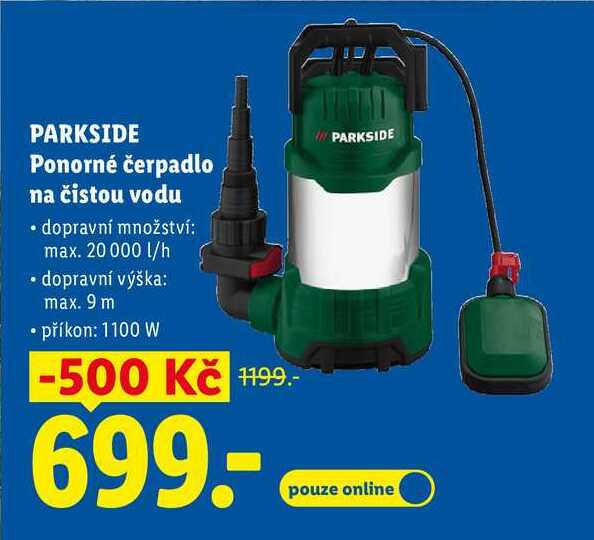 PARKSIDE Ponorné čerpadlo na čistou vodu