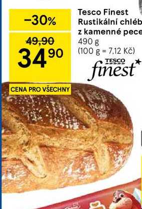 Tesco Finest Rustikální chléb z kamenné pece, 490 g  