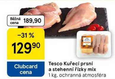 Tesco Kuřecí prsní a stehenní řízky mix, 1 kg 