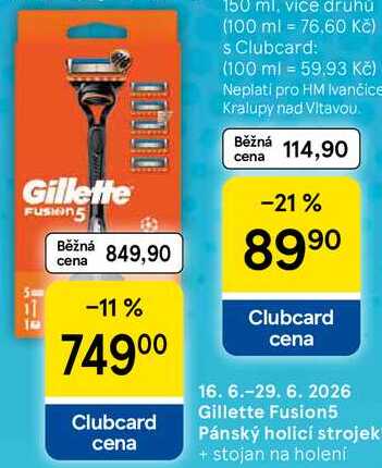 Gillette Fusion5 Pánský holicí strojek + stojan na holení