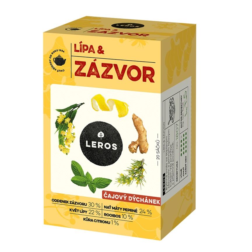 Leros Čajový dýchánek lípa & zázvor 20x2 g