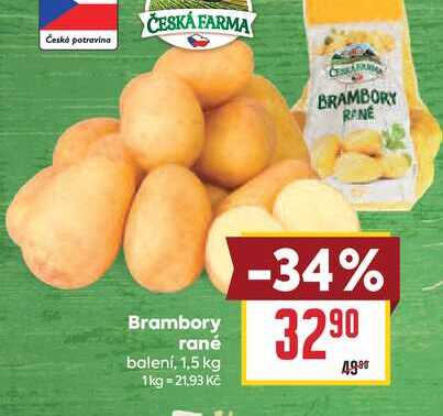Brambory rané balení, 1,5 kg