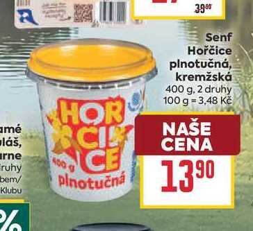 Senf Hořčice plnotučná, kremžská 400 g