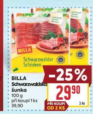 BILLA Schwarzwaldská  šunka 100 g 
