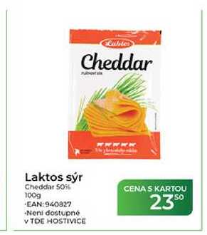 Laktos sýr Cheddar 50% 100g