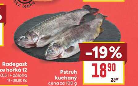 Pstruh kuchaný cena za 100 g