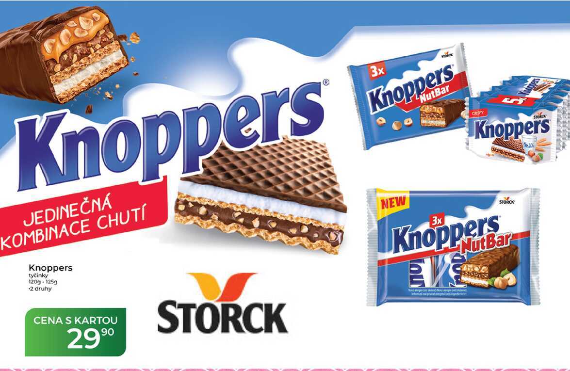 Knoppers tyčinky 120g-125g
