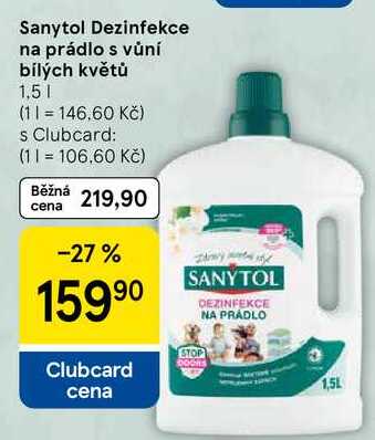 Sanytol Dezinfekce na prádlo s vůní bílých květů, 1,5 l