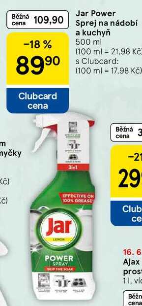 Jar Power Sprej na nádobí a kuchyň, 500 ml
