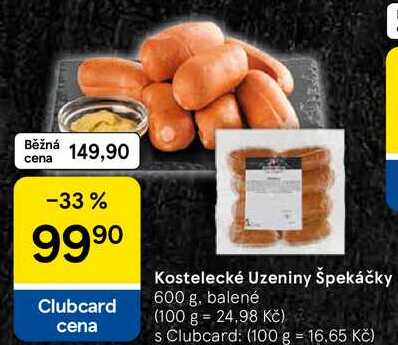Kostelecké Uzeniny Špekáčky, 600 g, balené