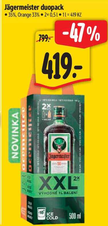 Jägermeister duopack, 2x 0,5 l