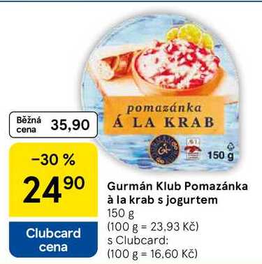 Gurmán Klub Pomazánka à la krab s jogurtem, 150 g