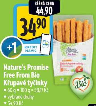 Nature's Promise Free From Bio Křupavé tyčinky, 60 g 