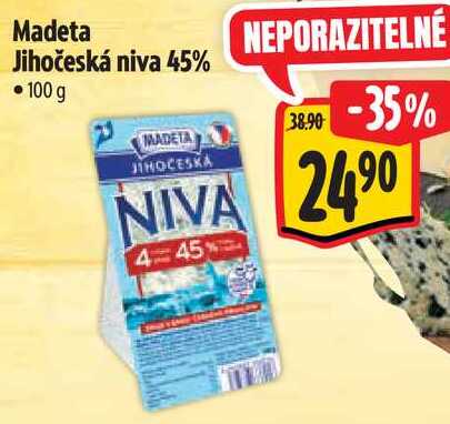 Madeta Jihočeská niva 45%, 100 g