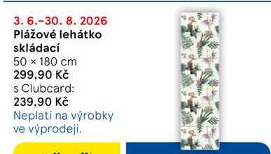 Plážové lehátko skládací, 50 x 180 cm