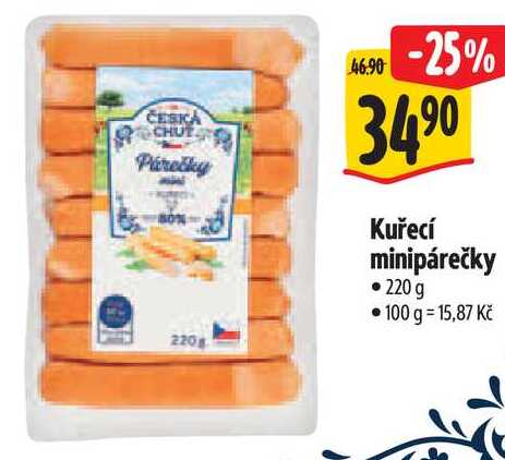 Kuřecí minipárečky, 220 g