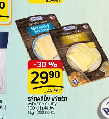 SÝRAŘŮV VÝBĚR vybrané druhy 100 g | plátky